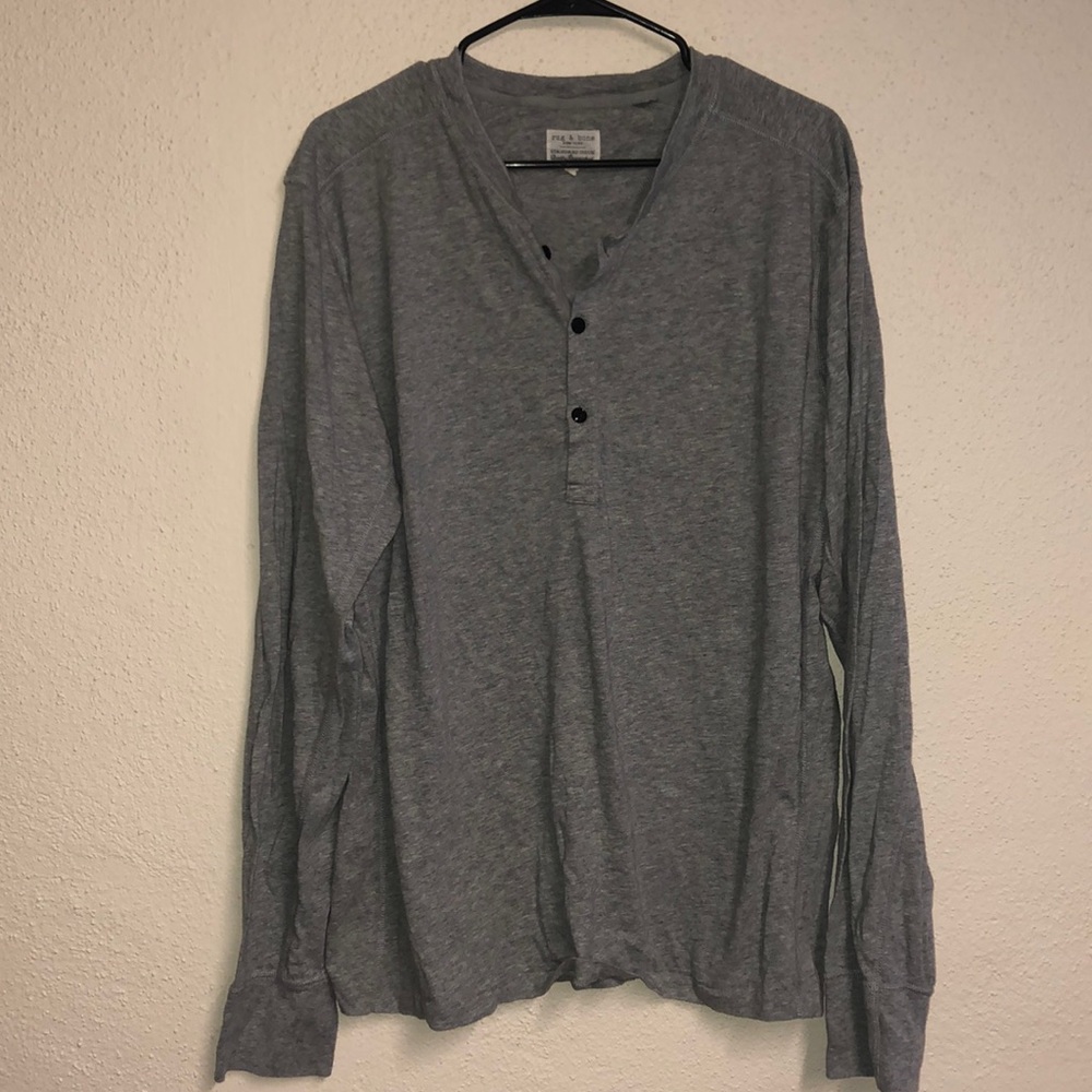 Rag and bone Grey LS Henley - size XL